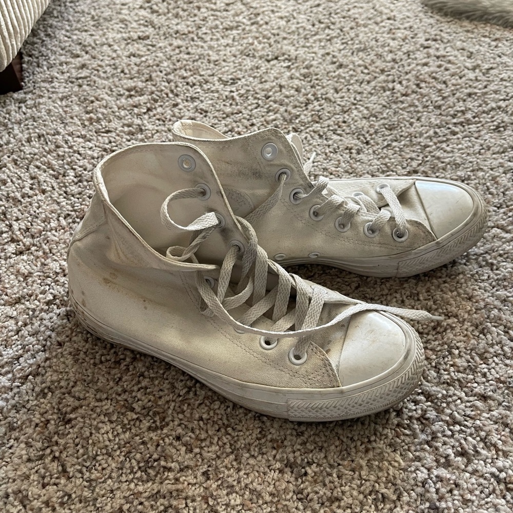 High top converse all white
